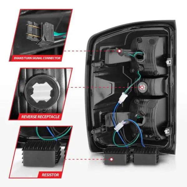 ANZO 15-19 Chevy Silverado 2500HD/3500HD (Factory Halogen Only) LED Tail Lights Black w/Clear Lens thumbnail 12