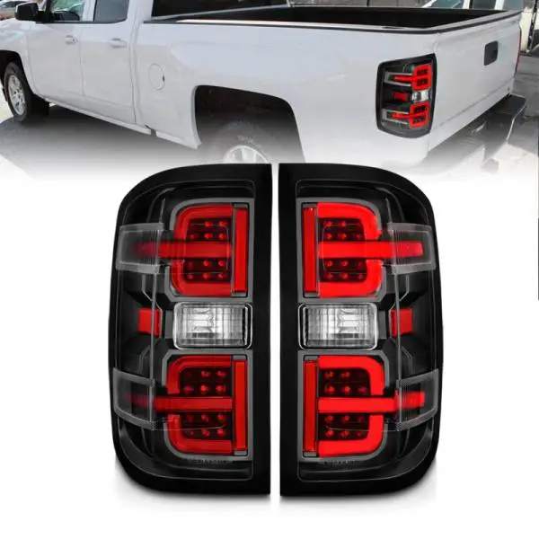 ANZO 15-19 Chevy Silverado 2500HD/3500HD (Halgn Only) LED Tail Lights w/Black Light Bar & Clear Lens thumbnail 2