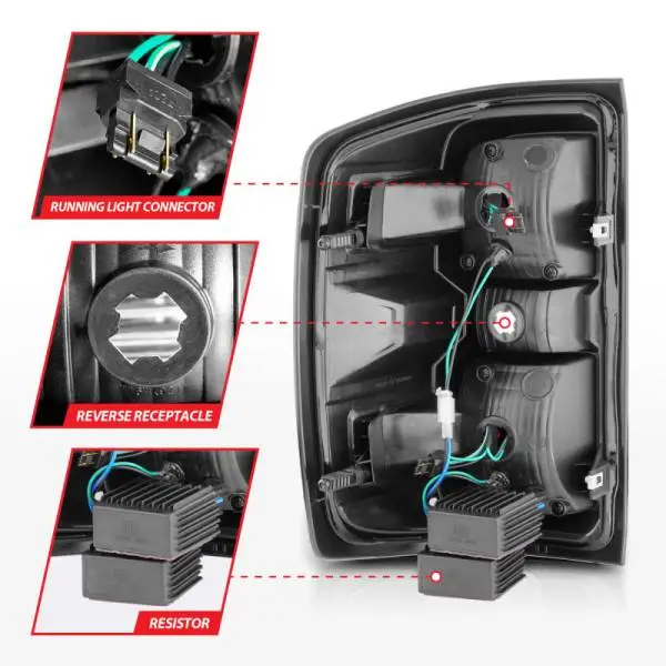 ANZO 15-19 Chevy Silverado 2500HD/3500HD (Halgn Only) LED Tail Lights w/Black Light Bar & Clear Lens thumbnail 12