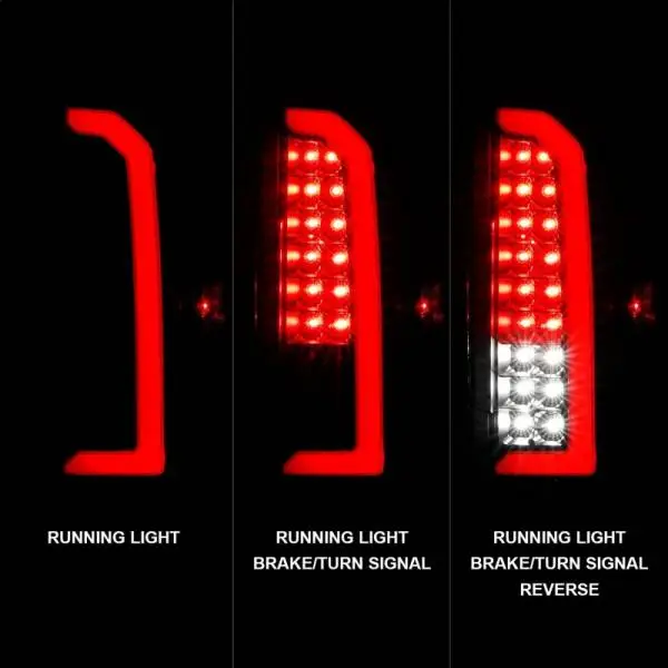 ANZO 15-21 Chevrolet Colorado Full LED Tail Lights w/ Red Lightbar Black Housing Clear Lens thumbnail 3