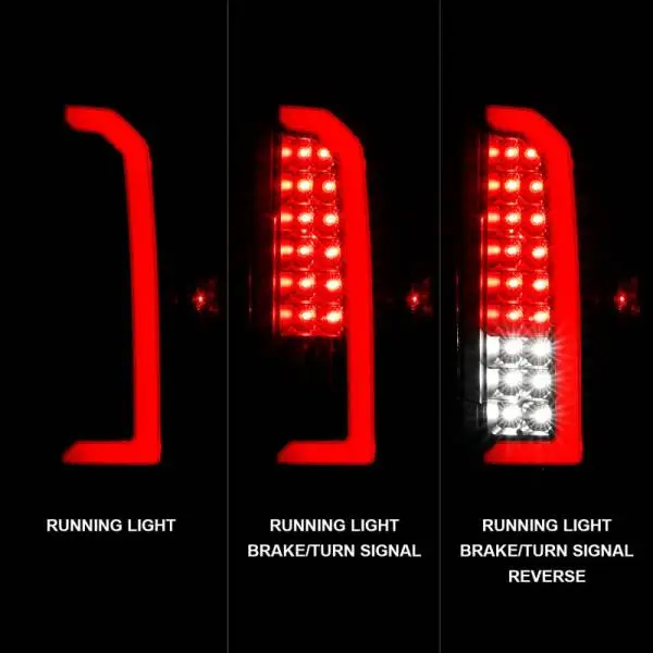 ANZO 15-21 Chevrolet Colorado Full LED Tail Lights w/ Red Lightbar Black Housing Clear Lens thumbnail 9