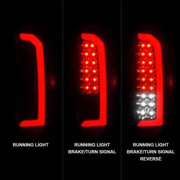 ANZO 15-21 Chevrolet Colorado Full LED Tail Lights w/ Red Lightbar Black Housing Smoke Lens thumbnail 3