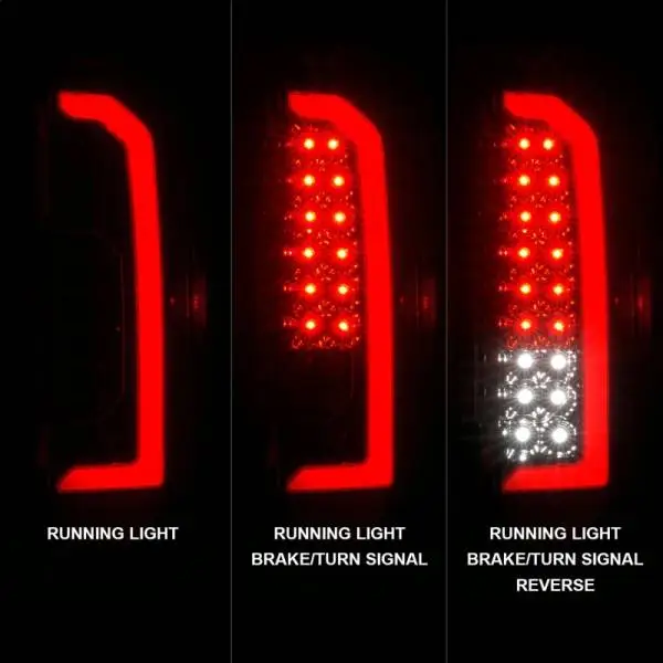 ANZO 15-21 GMC Canyon Full LED Taillights w/ Red Lightbar Black Housing/Clear Lens thumbnail 3
