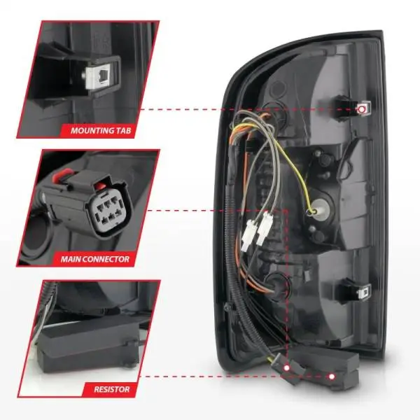 ANZO 15-21 GMC Canyon Full LED Taillights w/ Red Lightbar Black Housing/Clear Lens thumbnail 6