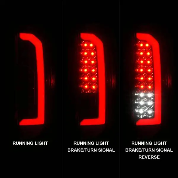 ANZO 15-21 GMC Canyon Full LED Tail Lights w/ Red Lightbar Black Housing Smoke Lens thumbnail 9