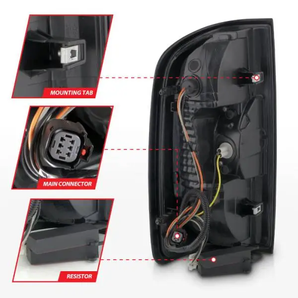ANZO 15-21 GMC Canyon Full LED Tail Lights w/ Red Lightbar Black Housing Smoke Lens thumbnail 12