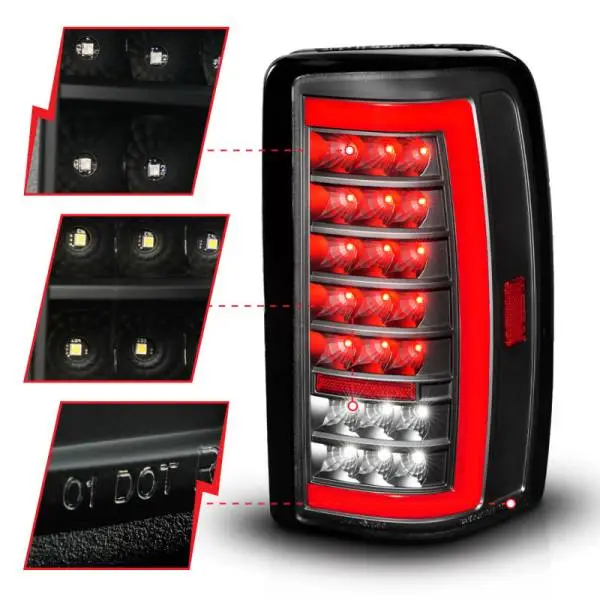 ANZO 00-06 Chevrolet Tahoe / GMC Yukon Full LED Taillights w/ Lightbar Black Housing/Clear Lens thumbnail 9