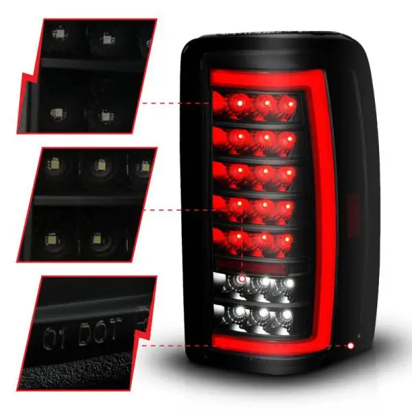 ANZO 00-06 Chevrolet Tahoe / GMC Yukon Full LED Taillights w/ Lightbar Black Housing/Smoke Lens thumbnail 9
