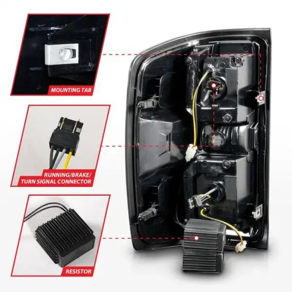 ANZO 15-19 Chevrolet Silverado 2500 HD/3500 HD LED Taillight w/ Sequential Black Housing/Clear Lens thumbnail 6