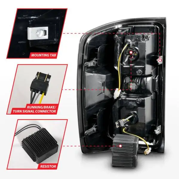 ANZO 15-19 Chevrolet Silverado 2500 HD/3500 HD LED Taillight w/ Sequential Black Housing/Clear Lens thumbnail 11