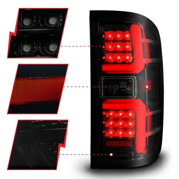 ANZO 15-19 Chevrolet Silverado 2500 HD/3500 HD LED Taillight w/ Sequential Black Housing/Smoke Lens thumbnail 4