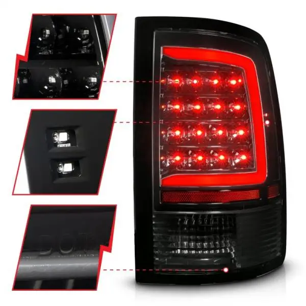 ANZO 09-18 Dodge Ram 1500 Full LED Taillights w/ Sequential Black Housing/Clear Lens thumbnail 4