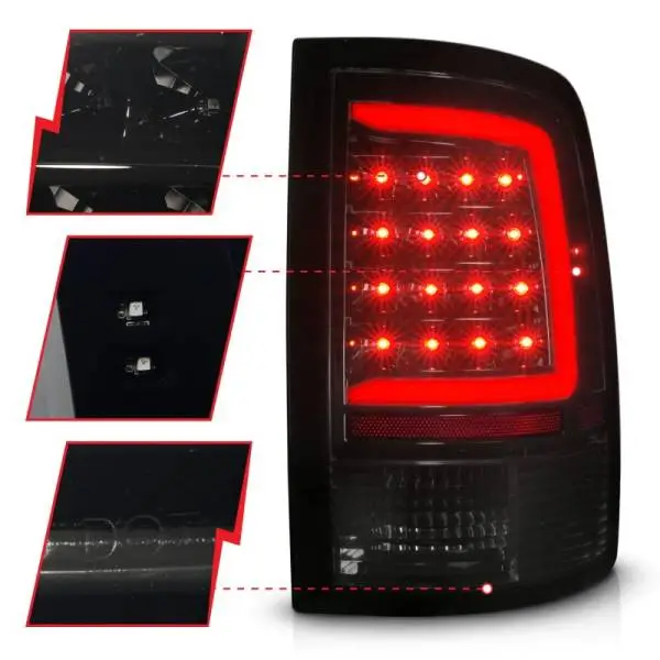 ANZO 09-18 Dodge Ram 1500 Full LED Taillights w/ Sequential Black Housing/Smoke Lens thumbnail 4
