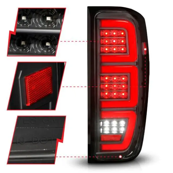 ANZO 19-23 GMC Sierra 1500/2500HD/3500HD Black Replacement Full LED Bar Tail Light thumbnail 4