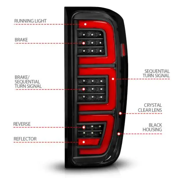 ANZO 19-23 GMC Sierra 1500/2500HD/3500HD Black Replacement Full LED Bar Tail Light thumbnail 5