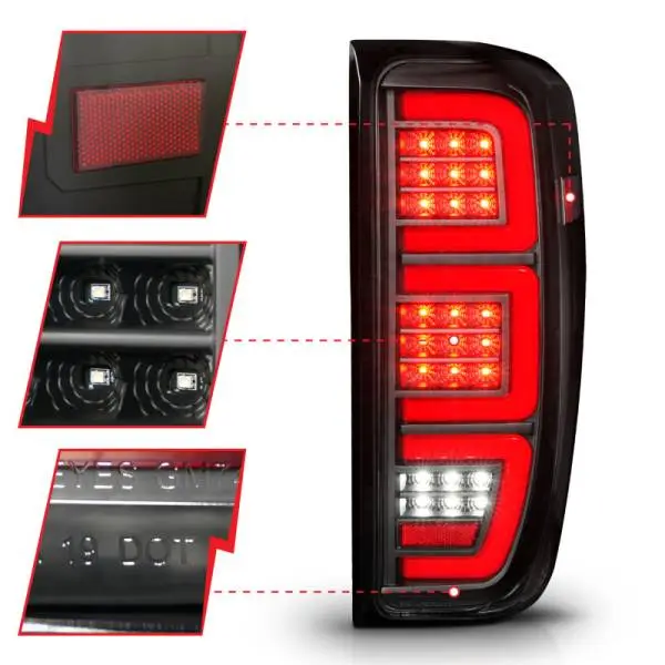 ANZO 19-23 GMC Sierra 1500/2500HD/3500HD Black Replacement Full LED Bar Tail Light thumbnail 4