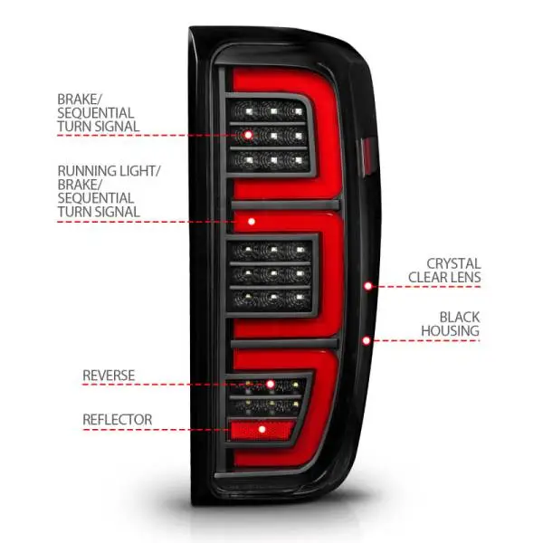 ANZO 19-23 GMC Sierra 1500/2500HD/3500HD Black Replacement Full LED Bar Tail Light thumbnail 10