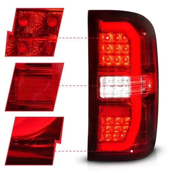 ANZO 14-18 GMC Sierra 1500 LED Taillights Red/Clear thumbnail 9
