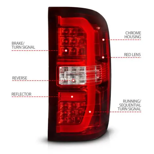 ANZO 14-18 GMC Sierra 1500 LED Taillights Red/Clear thumbnail 10