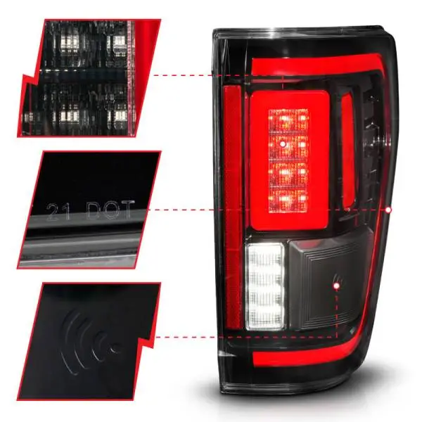 ANZO 21-23 Ford F-150 LED Taillights Seq. Signal w/BLIS Cover - Black Housing thumbnail 9