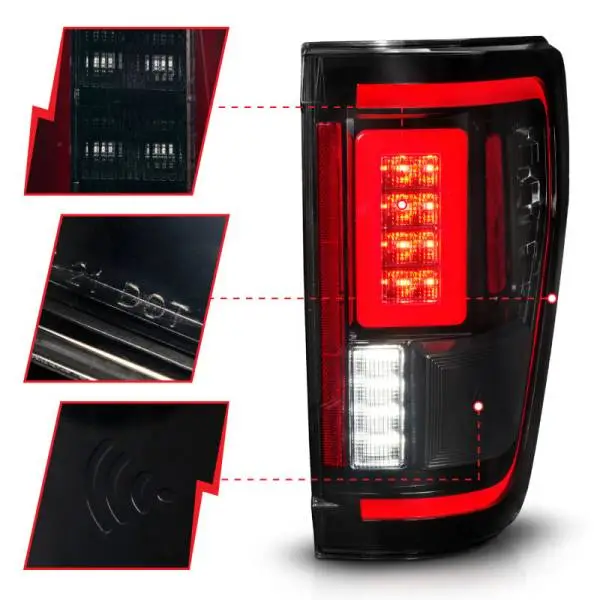 ANZO 21-23 Ford F-150 LED Taillights Seq. Signal w/BLIS Cover - Black Smoke thumbnail 4