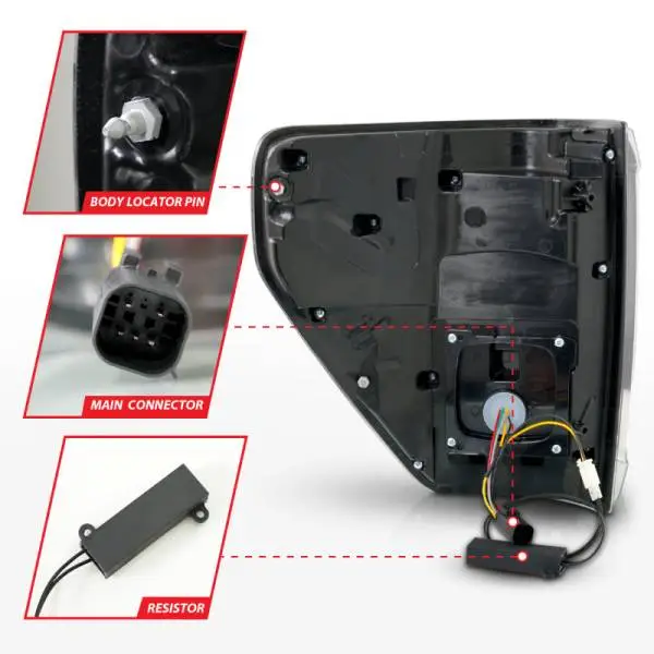 ANZO 21-23 Ford F-150 LED Taillights Seq. Signal w/BLIS Cover - Black Smoke thumbnail 6