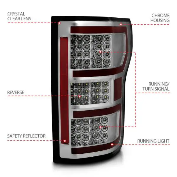 ANZO 18-19 Ford F-150 LED Taillights Chrome thumbnail 4