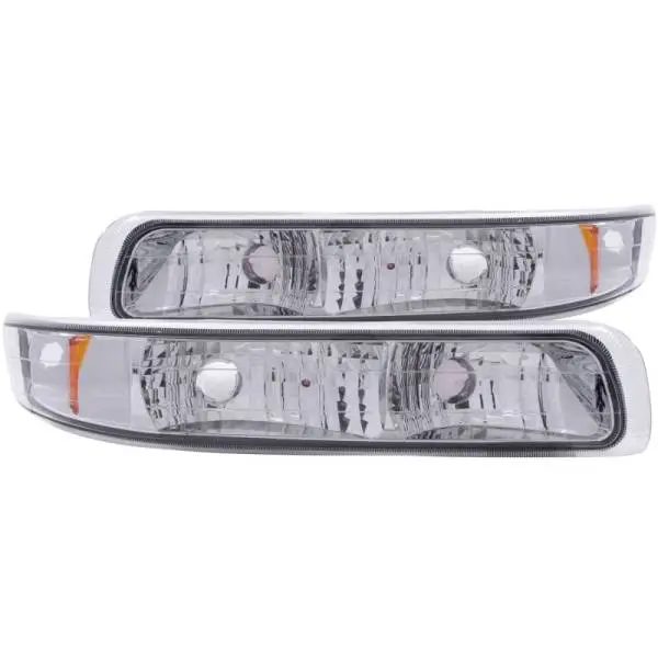 ANZO 1999-2002 Chevrolet Silverado 1500 Euro Parking Lights Chrome w/ Amber Reflector thumbnail 2