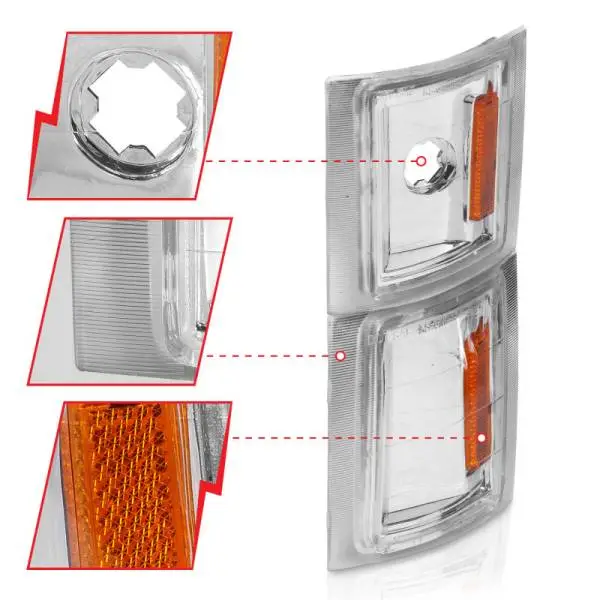 ANZO 1994-1998 Chevrolet Blazer Corner Lights Clear Lens w/ Amber Reflector thumbnail 4