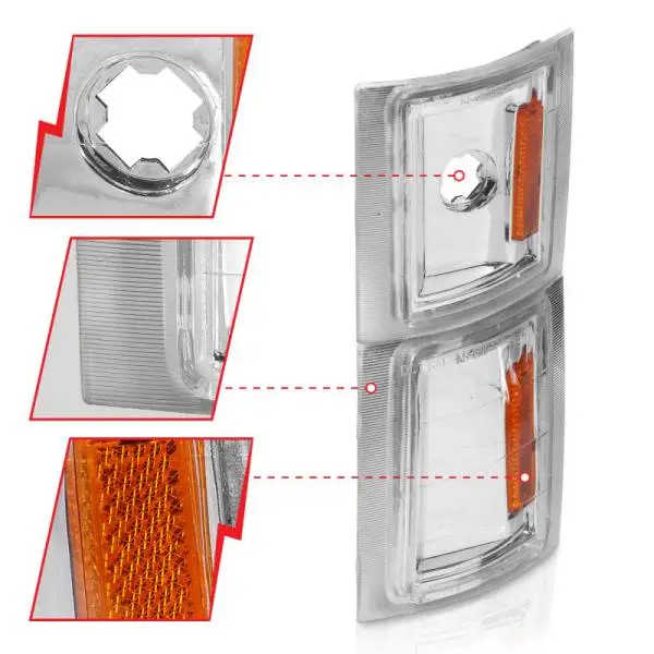 ANZO 1994-1998 Chevrolet Blazer Corner Lights Clear Lens w/ Amber Reflector thumbnail 8