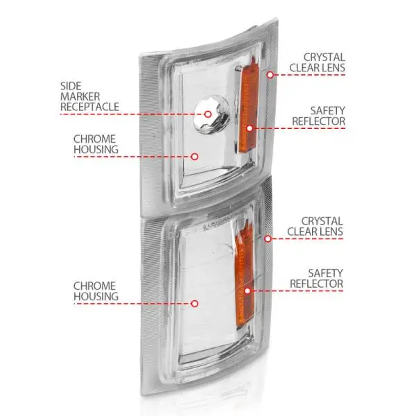 ANZO 1994-1998 Chevrolet Blazer Corner Lights Clear Lens w/ Amber Reflector thumbnail 9