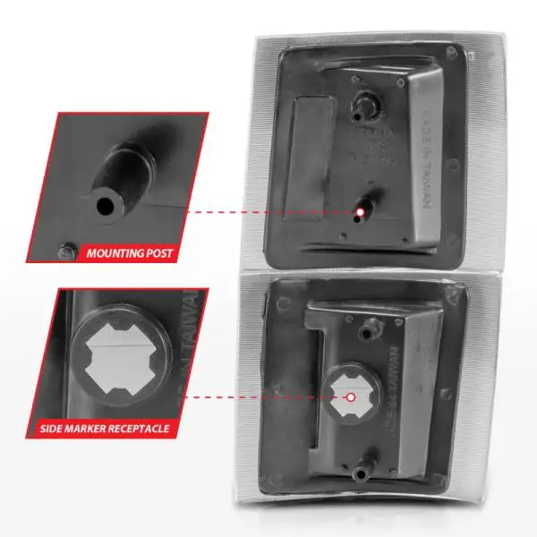 ANZO 1994-1998 Chevrolet Blazer Corner Lights Black Housing Clear Lens w/ Amber Reflector thumbnail 6