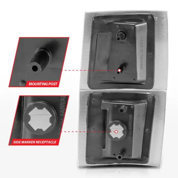 ANZO 1994-1998 Chevrolet Blazer Corner Lights Black Housing Clear Lens w/ Amber Reflector thumbnail 10