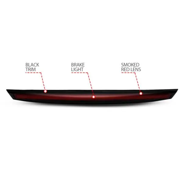 ANZO 2007-2014 Chevrolet Suburban 1500 LED 3rd Brake Light Black Housing Smoke Lens w/ Spoiler 1pc thumbnail 7
