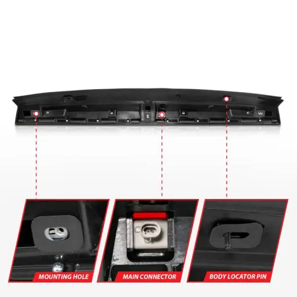 ANZO 2007-2014 Chevrolet Suburban 1500 LED 3rd Brake Light Black Housing Smoke Lens w/ Spoiler 1pc thumbnail 11