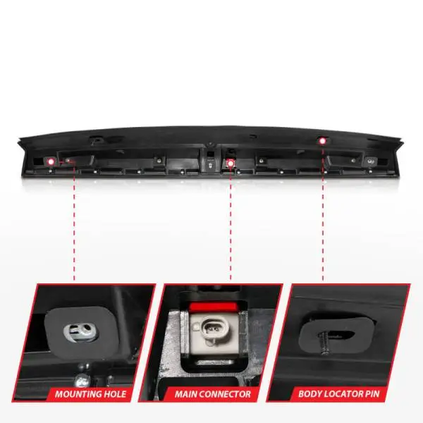 ANZO 2007-2014 Chevrolet Suburban 1500 LED 3rd Brake Light Black Housing Red Lens w/ Spoiler 1pc thumbnail 11
