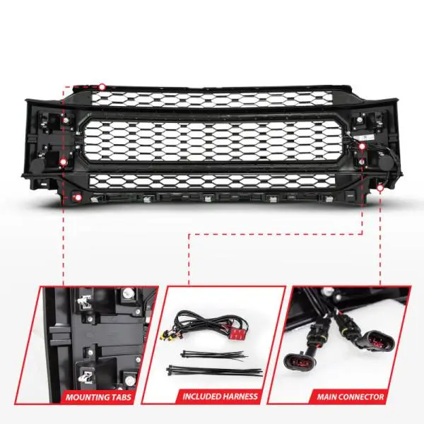 ANZO 21-23 Ford F150 Black Housing Full LED Light Tube Front Grille thumbnail 5