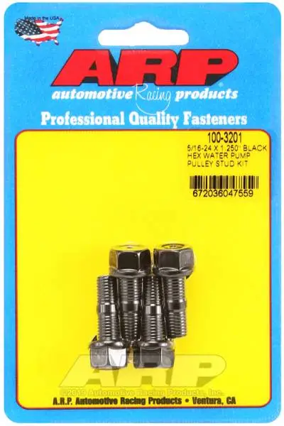 ARP 5/16-24 X 1.250 Black Hex Water Pump Pulley Stud Kit image 2