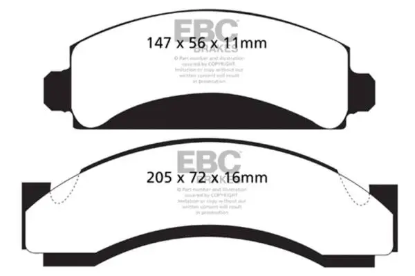 EBC 74-80 Chevrolet C30 (JB8) Yellowstuff Front Brake Pads image 2