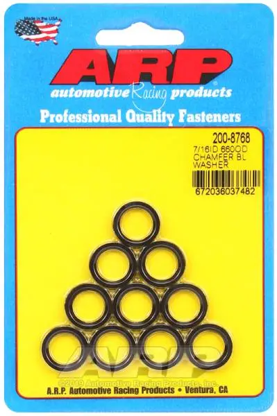 ARP 8740 Chrome Moly 7/16in x .660 x .120 Black Chamfer Washer - 10 Pack