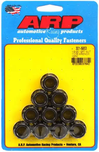 ARP 1/2-20 11/16 Socket 12pt Nut Kit (Set of 10)