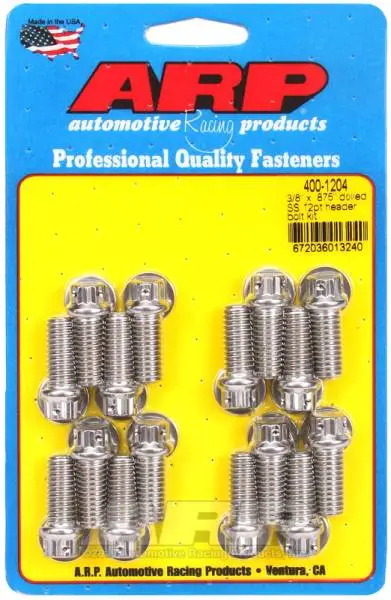 ARP 3/8 x .875 Drilled SS 12pt Header Bolt Kit