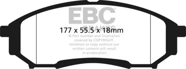 EBC 05-07 Ford F250 (inc Super Duty) 5.4 (2WD) Greenstuff Rear Brake Pads image 2