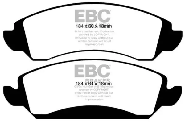 EBC 09-14 Cadillac Escalade 6.0 Hybrid Greenstuff Front Brake Pads image 2