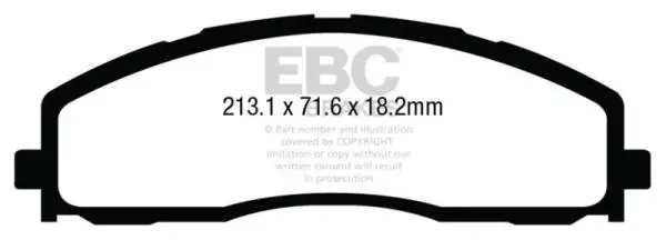 EBC 13+ Ford F250 (inc Super Duty) 6.2 (2WD) Greenstuff Front Brake Pads image 2
