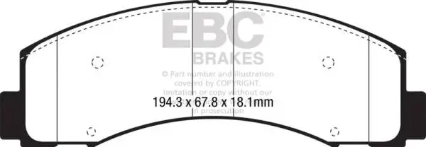 EBC 2018+ Ford F-150 2.7L Twin Turbo (2WD) Greenstuff Front Brake Pads image 2