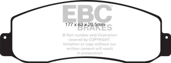 EBC 05-07 Ford F250 (inc Super Duty) 5.4 (2WD) Extra Duty Front Brake Pads image 2