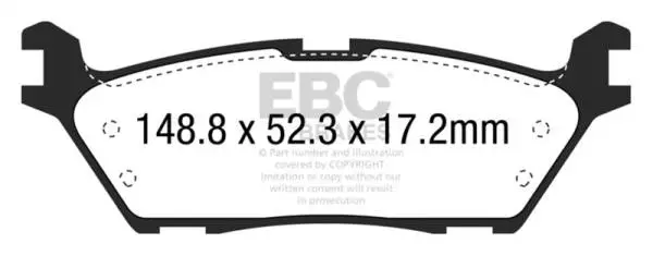EBC 15+ Ford F150 2.7 Twin Turbo (2WD) Electric PB Extra Duty Rear Brake Pads image 2