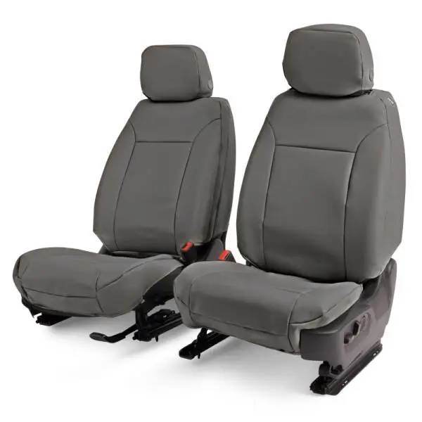 Covercraft 14-18 Chevrolet Silverado Leatherette PrecisionFit Custom Front Row Seat Covers - Stone image 3