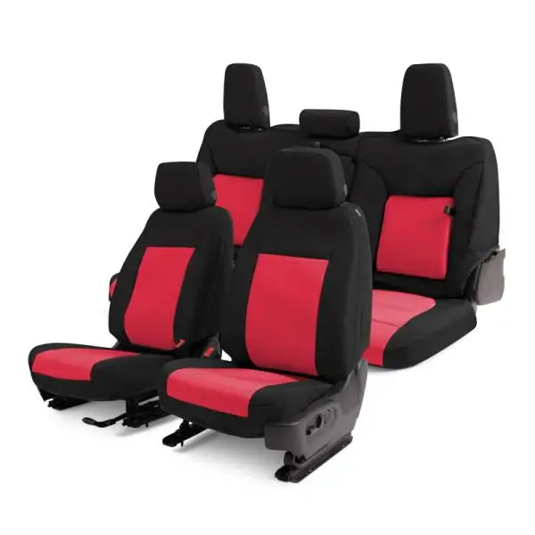 Covercraft 16-24 Chevrolet Express/GMC Endura PrecisionFit Custom Front Row Seat Covers - Red/Black thumbnail 5